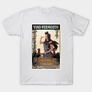 CINZANO VINO VERMOUTH TORINO Vintage Italian Herbal Liqueur Advert T-Shirt